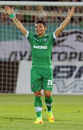 26.07.2016 Razgrad(Bulgaria) PFC Ludogorets-FK Crvena Zvezda(FC Red Star) 3rd leg Champions League qualify men s football Claudiu Keseru PFC Ludogorets celebrate : 