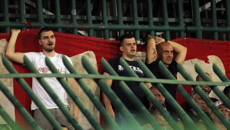 26.07.2016 Razgrad(Bulgaria) PFC Ludogorets-FK Crvena Zvezda(FC Red Star) 3rd leg Champions League qualify men s football FC Red Star fans during match : 