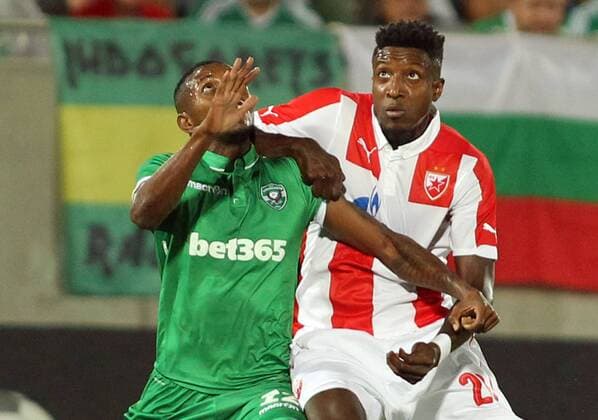 26.07.2016 Razgrad(Bulgaria) PFC Ludogorets-FK Crvena Zvezda(FC Red Star) 3rd leg Champions League qualify men s football Jonathan Cafu(L) PFC Ludogorets and Mitchell Donald(r) FK Crvena Zvezda(FC Red Star) : 