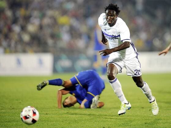 ROSTOV-ON-DON, RUSSIA - JULY 26, 2016: Anderlecht s Idrissa Sylla in action in Leg 1 of the 2016 17 UEFA Champions League Third qualifying round match against FC Rostov at Olimp-2 Stadium. The game ended in a 2:2 draw. Valery Matytsin TASS  TS02AF3A
