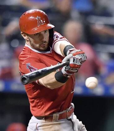 July 26, 2016 - Kansas City, MO, USA - The Los Angeles Angels Johnny Giavotella connects on an RBI single in the ninth inning against the Kansas City Royals on Tuesday, July 26, 2016, at Kauffman Stadium in Kansas City, Mo. LA Angels at Kansas City - ZUMAm67_