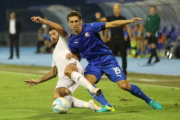 Zagreb, 26.7.2016., Stadion Maksimir - UEFA Champions League, Third qualifying round, First leg. GNK DINAMO Zagreb (blue) - DINAMO Tbilisi (white) 2:0 Giorgi PAPUNASHVILI (10) and Josip PIVARIC (19)