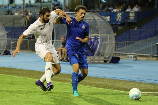 Zagreb, 26.7.2016., Stadion Maksimir - UEFA Champions League, Third qualifying round, First leg. GNK DINAMO Zagreb (blue) - DINAMO Tbilisi (white) 2:0 Ucha LOBZHANIDZE (3) and Josip PIVARIC (19)