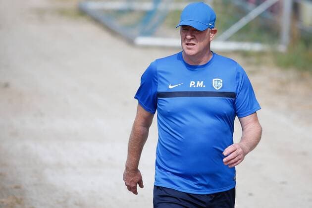 Genk s head coach Peter Maes arrives for a training session of Belgian first league soccer team KRC Genk, Wednesday 27 July 2016, in Genk. Tomorrow Genk is playing the first leg of the third qualifying round in the Europa League competition against Ireland s Cork City F.C.. BRUNOxFAHY  x04899344x