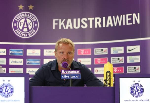 SOCCER - EL quali, A.Wien vs Trnava, preview STEINBRUNN,AUSTRIA,27.JUL.16 - SOCCER - UEFA Europa League, qualification, FK Austria Wien vs FC Spartak Trnava, preview, press conference PK Pressekonferenz of A.Wien. Image shows head coach Thorsten Fink (A.Wien). GEPAxpictures xChristianxOrt