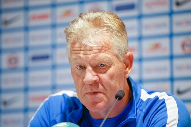 Genk s head coach Peter Maes pictured during a press conference PK Pressekonferenz of Belgian first league soccer team KRC Genk, Wednesday 27 July 2016, in Genk. Tomorrow Genk is playing the first leg of the third qualifying round in the Europa League competition against Ireland s Cork City F.C.. BRUNOxFAHY  x04899371x