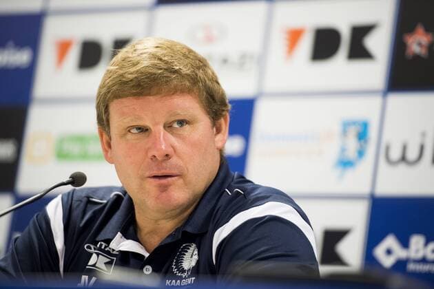 Gent s head coach Hein Vanhaezebrouck pictured during a press conference PK Pressekonferenz of Belgian first league soccer team KAA Gent, Wednesday 27 July 2016, in Gent. Tomorrow Gent is playing the first leg of the third qualifying round in the Europa League competition against Romania s FC Viitorul Constanta. JASPERxJACOBS  x04899404x