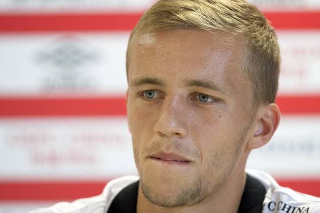 Player of Slavia Praha Tomas Soucek attends a press conference PK Pressekonferenz prior to the 3rd qualifying round, SK Slavia Praha vs Rio Ave, in Prague, Czech Republic, July 27, 2016. (CTKxPhoto MichalxKamaryt) CTKPhotoP201607270719601  kmt 4
