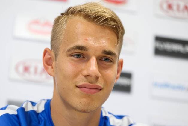 SOCCER - EL quali, Admira vs Liberec, preview MARIA ENZERSDORF,AUSTRIA,27.JUL.16 - SOCCER - UEFA Europa League, qualification, FC Admira Wacker Moedling vs FC Slovan Liberec, preview, press conference PK Pressekonferenz of Liberec. Image shows Lukas Pokorny (Liberec). GEPAxpictures xPhilippxBrem