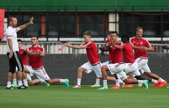 SOCCER - EL quali, A.Wien vs Trnava, preview VIENNA,AUSTRIA,27.JUL.16 - SOCCER - UEFA Europa League, qualification, FK Austria Wien vs FC Spartak Trnava, preview, training of Trnava. Image shows the team of Spartak Trnava. GEPAxpictures xChristianxOrt