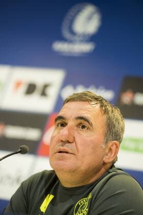Viitorul s head coach Gheorghe Hagi pictured during a press conference PK Pressekonferenz of Romanian team FC Viitorul Constanta, Wednesday 27 July 2016, in Gent. Tomorrow Viitorul is playing the first leg of the third qualifying round in the Europa League competition against Belgian first league soccer team KAA Gent. JASPERxJACOBS  x04899519x