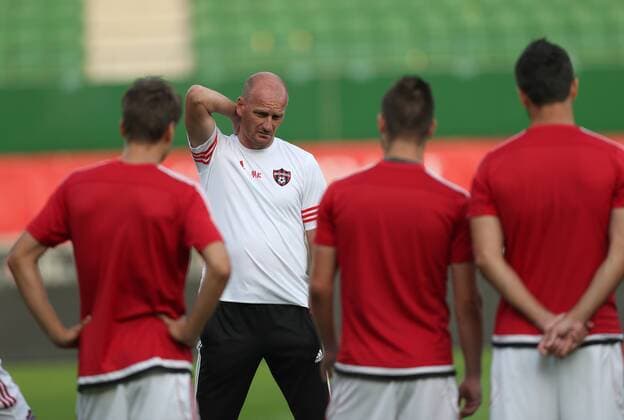 SOCCER - EL quali, A.Wien vs Trnava, preview VIENNA,AUSTRIA,27.JUL.16 - SOCCER - UEFA Europa League, qualification, FK Austria Wien vs FC Spartak Trnava, preview, training of Trnava. Image shows head coach Miroslav Karhan (Spartak Trnava). GEPAxpictures xChristianxOrt