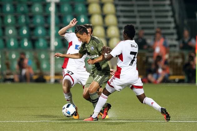 UEFA CHAMPIONS LEAGUE QUALIFICATION THIRD ROUND MATCH IN ZILINA: AS TRENCIN - LEGIA WARSAW MICHAIL ALEKSANDROW ALIKO BALA  160727PYK0018