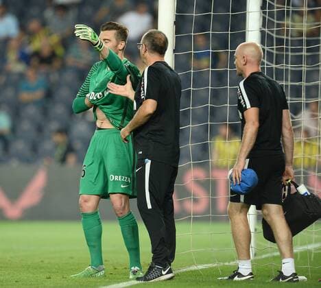 UEFA Champions League Third qualifying round first leg match between Fenerbahce Istanbul and Monaco on July 27, 2016 at the Ulker Stadium in Istanbul,Turkey. Pictured: Goalkeeper Morgan de Sanctis of Monaco. 