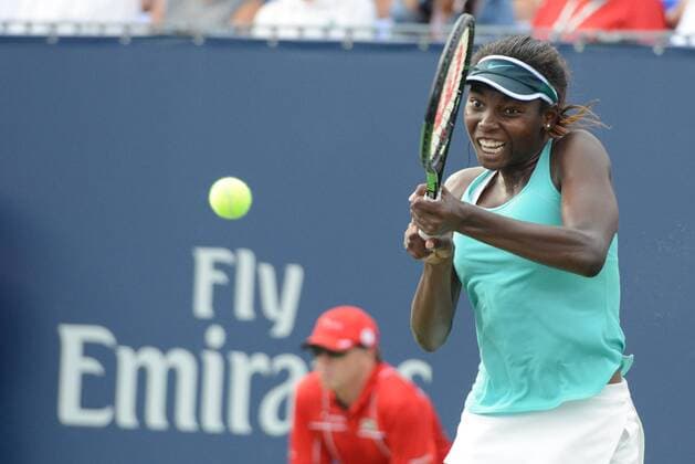 Bilder des Tages - SPORT July 27, 2016 - Montreal, Canada - FRANCOISE ABANDA of Canada in her match vs. E. Svitolina in the Rogers Cup Tennis Tournament. Tennis 2016 - Rogers Cup - Day 3 - ZUMAl132