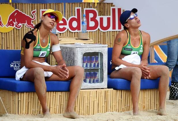BEACHVOLLEYBALL - A1 Major Klagenfurt 2016 KLAGENFURT,AUSTRIA,28.JUL.16 - Beach volleyball Beachvolleyball - FIVB World Tour 2016, A1 Major Klagenfurt, women. Image shows Juliana Felisberta Silva and Taiana De Souza Lima (BRA). GEPAxpictures xDanielxGoetzhaber