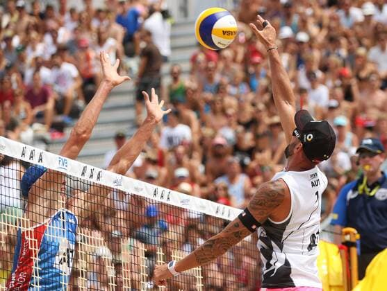 BEACHVOLLEYBALL - A1 Major Klagenfurt 2016 KLAGENFURT,AUSTRIA,28.JUL.16 - Beach volleyball Beachvolleyball - FIVB World Tour 2016, A1 Major Klagenfurt, men. Image shows Clemens Doppler (AUT). GEPAxpictures xDanielxGoetzhaber