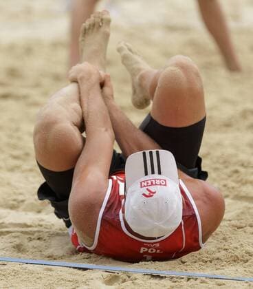 28.07.2016, Strandbad, Klagenfurt, AUT, FIVB World Tour, Beachvolleyball Major Series, Klagenfurt, Herren, im Bild Michal Kadziola (1, POL) during the FIVB World Tour Major Series Tournament at the Strandbad in Klagenfurt, Austria on 2016 07 28. Klagenfurt EP_ste