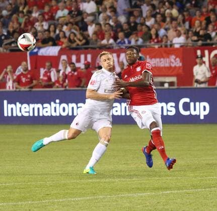 July 27, 2016 - Chicao, Illinois, U.S - Bayern Munich Defender DAVID ALABA (27) going for the ball during the first half of the game at Soldier Field. SOCCER 2016: Penalties were needed to break a 3-3 draw between Bayern Munich and AC Milan Wednesday July 27, 2016 at Soldier Field in Chicago, Illinois. AC Milan won the shootout 5-3. - ZUMAl136