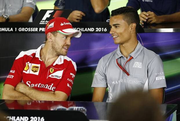 Motorsports: FIA Formula One World Championship WM Weltmeisterschaft 2016, Grand Prix of Germany, 5 Sebastian Vettel (GER, Scuderia Ferrari), 94 Pascal Wehrlein (GER, Manor Racing F1 Team), xHOCHxZWEIx