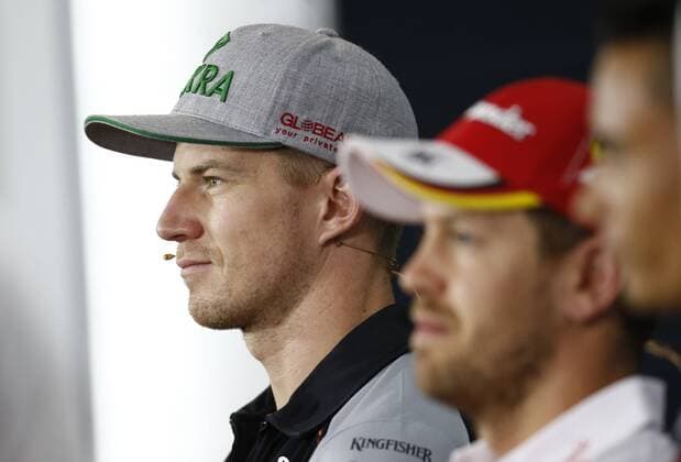 Motorsports: FIA Formula One World Championship WM Weltmeisterschaft 2016, Grand Prix of Germany, 27 Nico Hulkenberg (GER, Sahara Force India F1 Team), 5 Sebastian Vettel (GER, Scuderia Ferrari), 94 Pascal Wehrlein (GER, Manor Racing F1 Team), xHOCHxZWEIx