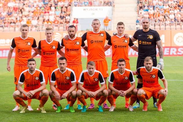 Polska Lubin 28.07.2016 -- KGHM Zaglebie Lubin - Soenderjyske N z Arkadiusz Wozniak zaglebie 9 Jan Vlasko zaglebie zaglebie 90 Lubomir Guldan zaglebie 33 Maciej Dabrowski zaglebie 2 Krzysztof Piatek zaglebie 26 Martin Polacek zaglebie bramkarz goalkeeper 1 Aleksandar Todorovski zaglebie 4 Lukasz Piatek zaglebie 28 Jaroslaw Kubicki zaglebie 20 Lukasz Janoszka zaglebie 14 Djordje Cotra zaglebie 3 druzyna team -- III round of the Europa League elimination KGHM Zaglebie Lubin - Soenderjyske ---  160728_2SB8144