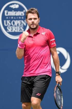 July 28, 2016: Stan Wawrinka of Switzerland reacts after winning the first set against Jack Sock of the United States during their third round match of the Rogers Cup tournament at the Aviva Centre in Toronto, Ontario, Canada on July 28, 2016. Cal Media TENNIS 2016 - Rogers Cup Toronto July 28 - ZUMAc04_