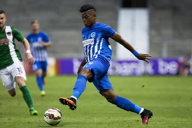 Genk s Leon Bailey pictured in action during the first leg game of the third qualifying round between Belgian first league soccer team KRC Genk and Ireland s Cork City F.C. in the Europa League competition, on Thursday 28 July 2016, in Genk. KRISTOFxVANxACCOM  x04899878x