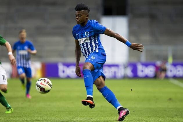 Genk s Leon Bailey pictured in action during the first leg game of the third qualifying round between Belgian first league soccer team KRC Genk and Ireland s Cork City F.C. in the Europa League competition, on Thursday 28 July 2016, in Genk. KRISTOFxVANxACCOM  x04899892x