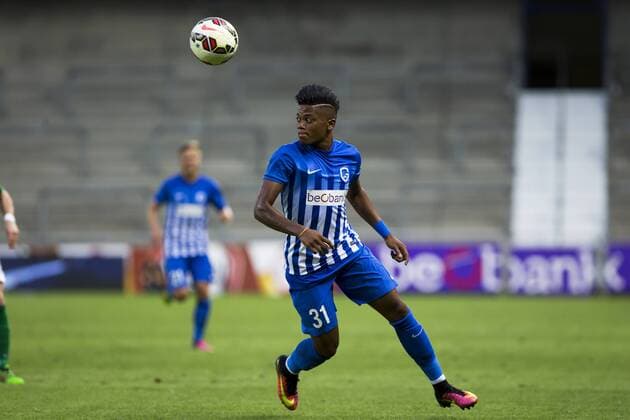Genk s Leon Bailey pictured in action during the first leg game of the third qualifying round between Belgian first league soccer team KRC Genk and Ireland s Cork City F.C. in the Europa League competition, on Thursday 28 July 2016, in Genk. KRISTOFxVANxACCOM  x04899893x