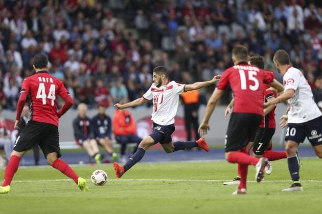 Fußball, EL Quali, OSC Lille - FK Qäbälä Yassine Benzia (Lille) Fussball Europa League Quali : OSC Lille vs FC Qabala - - 28 07 2016 GwendolineLeGoff Panoramic 