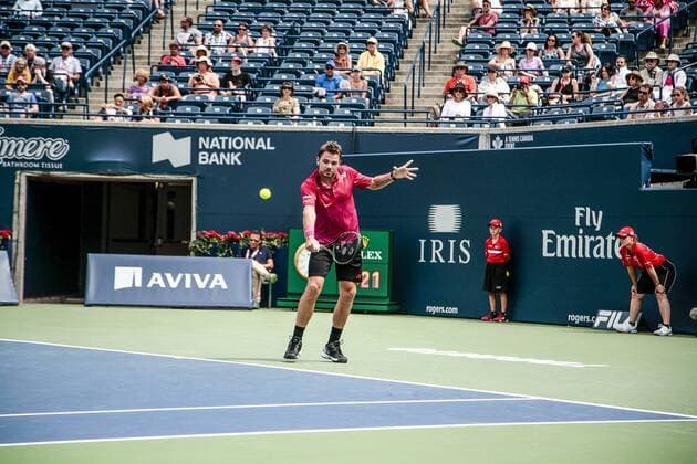 July 28, 2016 - Toronto, Ontario, Canada - Stan Wawrinka of Switzerland wins the 3rd round of the Rogers Cup, defeating Jack Sock of United States. 7-6, 6-3. Stan Wawrinka of Switzerland wins the 3rd round of the Rogers Cup, defeating Jack Sock of United States. 7-6, 6-3. - ZUMAd114