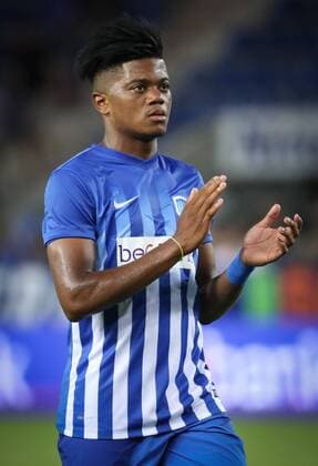 Genk s Leon Bailey celebrates after winning the first leg game of the third qualifying round between Belgian first league soccer team KRC Genk and Ireland s Cork City F.C. in the Europa League competition, on Thursday 28 July 2016, in Genk. VIRGINIExLEFOUR  x04899960x