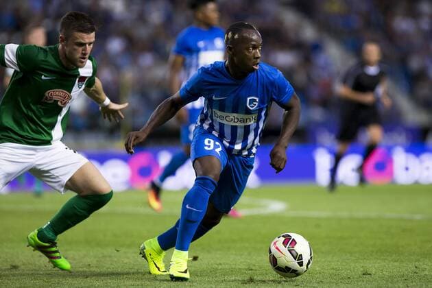 Genk s Neeskens Kebano pictured in action during the first leg game of the third qualifying round between Belgian first league soccer team KRC Genk and Ireland s Cork City F.C. in the Europa League competition, on Thursday 28 July 2016, in Genk. KRISTOFxVANxACCOM  x04899971x