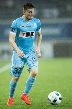 Gent s Thomas Foket pictured in action during the first leg match of the third qualifying round between Belgian first league soccer team KAA Gent and Romania s FC Viitorul Constanta in the Europa League competition, on Thursday 28 July 2016, in Gent. JASPERxJACOBS  x04900045x