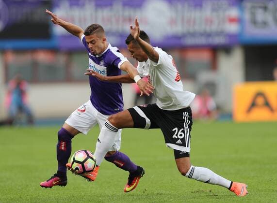 SOCCER - EL quali, A.Wien vs Trnava VIENNA,AUSTRIA,28.JUL.16 - SOCCER - UEFA Europa League, qualification, FK Austria Wien vs FC Spartak Trnava. Image shows Lucas Venuto (A.Wien) and Ivan Schranz (Spartak Trnava). GEPAxpictures xChristianxOrt