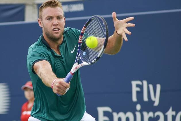 July 28, 2016 - Toronto, Ontario, Canada - Stan Wawrinka of Switzerland wins the 3rd round of the Rogers Cup, defeating Jack Sock of United States. 7-6, 6-3. Jack Sock in the image. Stan Wawrinka of Switzerland wins the 3rd round of the Rogers Cup, defeating Jack Sock of United States. 7-6, 6-3. - ZUMAd114