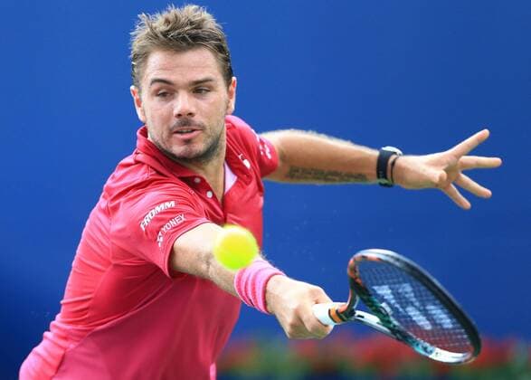 (160729) -- TORONTO, July 29, 2016 -- Stan Wawrinka of Switzerland returns the ball against Jack Sock of the United States during their third round of men s singles match at the 2016 Rogers Cup in Toronto, Canada, July 28, 2016. Stan Wawrinka won 2-0. )(hcs) (SP)CANADA-TORONTO-TENNIS-ROGERS CUP-MEN S SINGLES ZouxZheng 