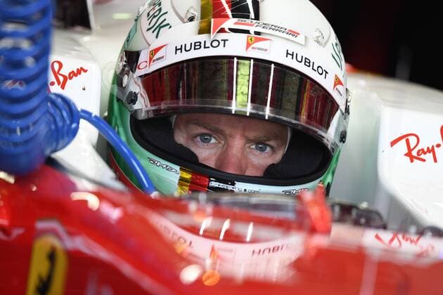 Sebastian VETTEL,GER (Scuderia Ferrari) sitzt in seinem Cockpit,Aktion,Einzelbild, angeschnittenes Einzelmotiv,Portraet,Portrait,Porträt. 1.Training,Formel 1:GP von Deutschland,Hockenheimring,Saison2016,am 28.07.2016.