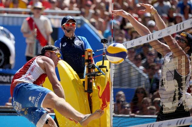 BEACHVOLLEYBALL - A1 Major Klagenfurt 2016 KLAGENFURT,AUSTRIA,29.JUL.16 - Beach volleyball Beachvolleyball - FIVB World Tour 2016, A1 Major Klagenfurt, men. Image shows Moritz Bernd Pristauz-Telsnigg (AUT). GEPAxpictures xDanielxGoetzhaber