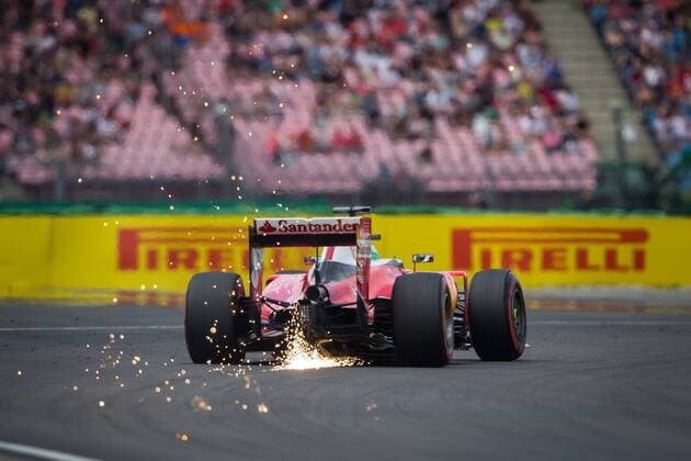 Sebastian Vettel (Scuderia Ferrari) versprueht Funken, Grosser Preis von Deutschland 2016, 1. freies Training, Motorsport, Formel 1, 28.07.2016, Hockenheim Copyright: Neisx Eibner-Pressefoto EP_ans