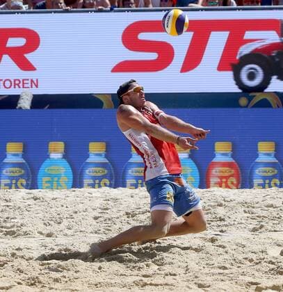 Beachvolleyball. Beach volleyball Beachvolleyball Major Series. Moritz Bernd PRISTAUZ TELSNIGG (AUT). Klagenfurt, 29.7.2016.