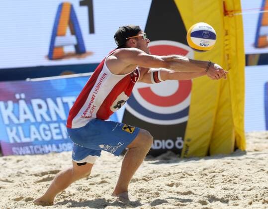 Beachvolleyball. Beach volleyball Beachvolleyball Major Series. Moritz Bernd PRISTAUZ TELSNIGG (AUT). Klagenfurt, 29.7.2016.