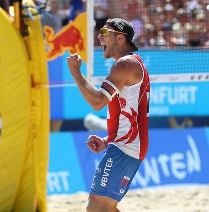 Beachvolleyball. Beach volleyball Beachvolleyball Major Series. Moritz Bernd PRISTAUZ TELSNIGG (AUT). Klagenfurt, 29.7.2016.