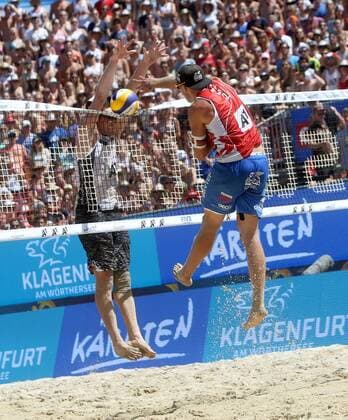 Beachvolleyball. Beach volleyball Beachvolleyball Major Series. Moritz Bernd PRISTAUZ TELSNIGG (AUT). Klagenfurt, 27.7.2016.