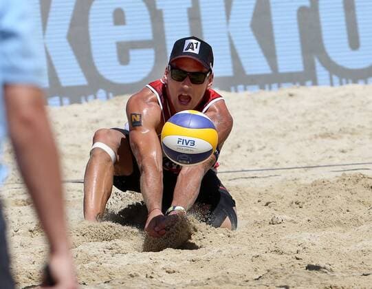 Beachvolleyball. Beach volleyball Beachvolleyball Major Series. Alexander HORST (AUT). Klagenfurt, 29.7.2016.