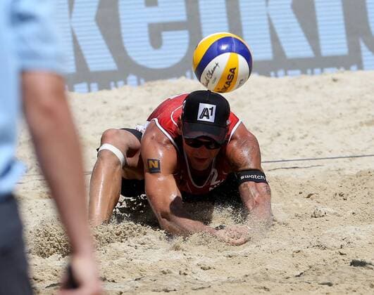 Beachvolleyball. Beach volleyball Beachvolleyball Major Series. Alexander HORST (AUT). Klagenfurt, 29.7.2016.