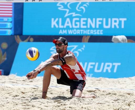 Beachvolleyball. Beach volleyball Beachvolleyball Major Series. Clemens DOPPLER, (AUT). Klagenfurt, 29.7.2016.