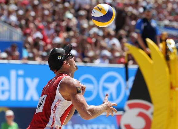 Beachvolleyball. Beach volleyball Beachvolleyball Major Series. Alexander HORST (AUT). Klagenfurt, 29.7.2016.