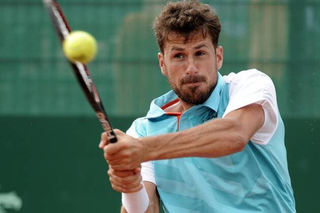 SCHEVENINGEN - Robin Haase of The Netherlands in action against Alexey Vatutin of Rissia in the quarterfinals men s singles of The Hague Open 2016. ATP Tennis Herren Challenger Tour at Berkenbosch, Scheveningen, The Netherlands, 29 juli 2016. The Hague Open 2016 xVIxxIVx 5908954